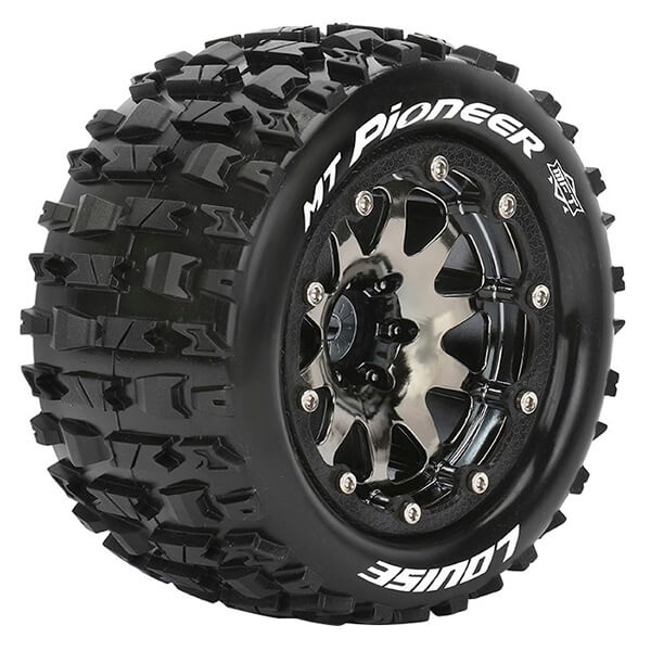 Louise RC MT-Pioneer 1:10 Soft Bead-Lock/1/2 Offset Hex 12M Black Chrome (L-T3308SBCH)
