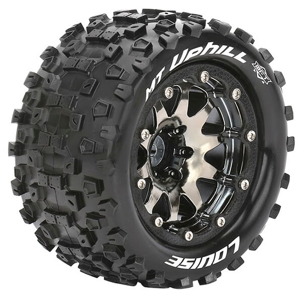 Louise RC MT-Uphill 1:10 Soft Bead-Lock/0 Offset Hex 12mm Black Chrome (L-T3309SBC)