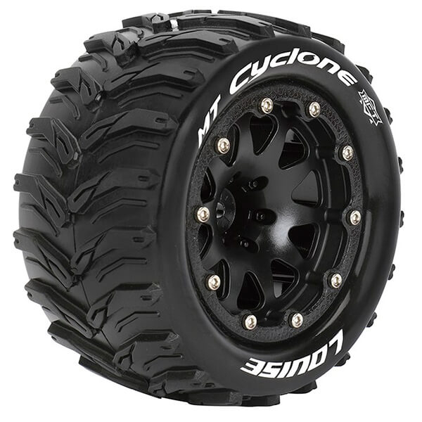Louise RC MT-Cyclone 1:10 Soft Bead-Lock/1/2 Offset Hex 12M Black (L-T3310SBH)