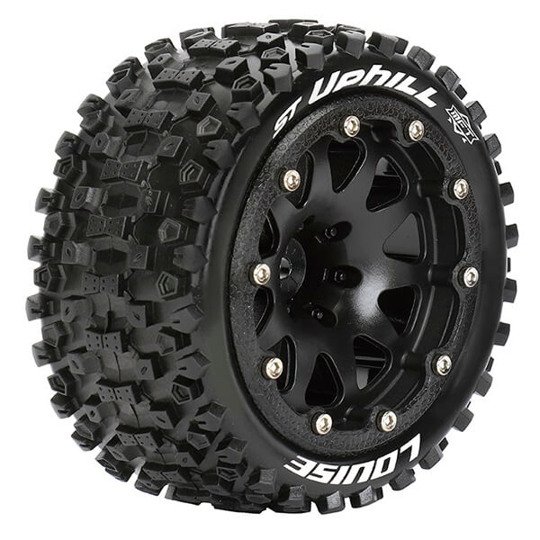 Louise RC ST-Uphill 1:10 Soft Bead-Lock/0 Offset Hex 12mm Black (L-T3313SB)