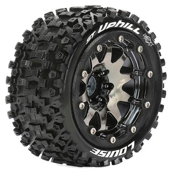 Louise RC ST-Uphill 1:10 Soft Bead-Lock/1/2 Offset Hex 12mm Black Chrome (L-T3313SBCH)