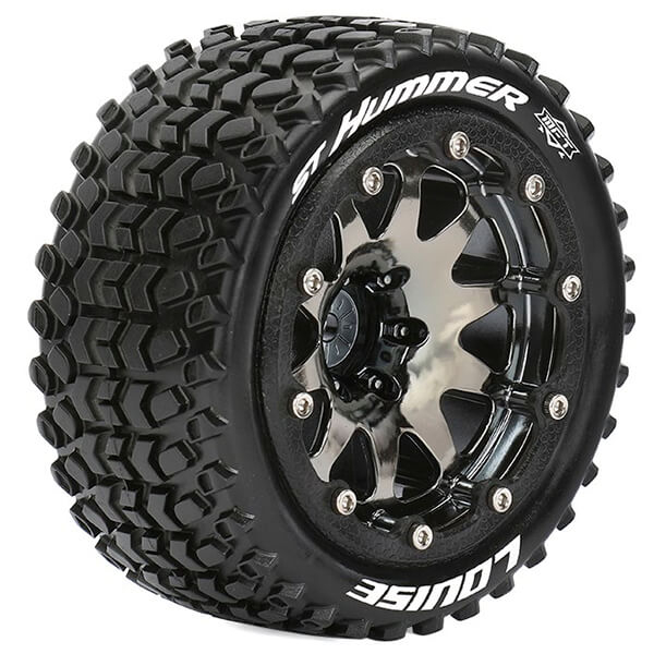 Louise RC ST-Hummer 1:10 Soft Bead-Lock 1/2&quot; Offset Hex 12mm Black Chrome (L-T3314SBCH)