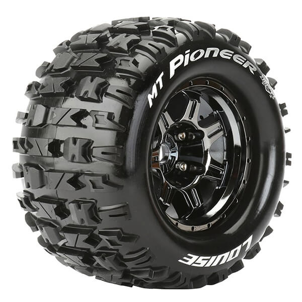 Louise RC MT-Pioneer 1:8 Sport 0&quot; Offset Hex 17mm Black Chrome (L-T3321BC)