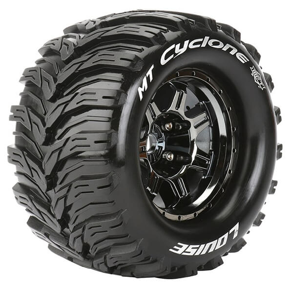 Louise RC MT-Cyclone 1:8 Sport 0&quot; Offset Hex 17mm Black Chrome (L-T3323BC)