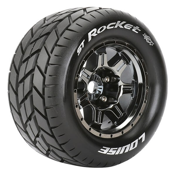Louise RC ST-Rocket 1:8 Sport 0&quot; Offset Hex 17mm Black Chrome (L-T3324BC)