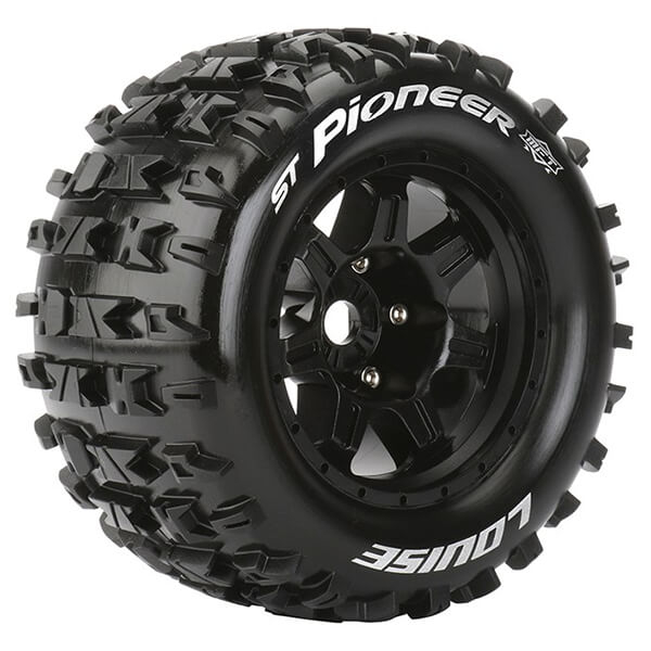 Louise RC ST-Pioneer 1:8 Sport 0&quot; Offset Hex 17mm Black (L-T3325B)
