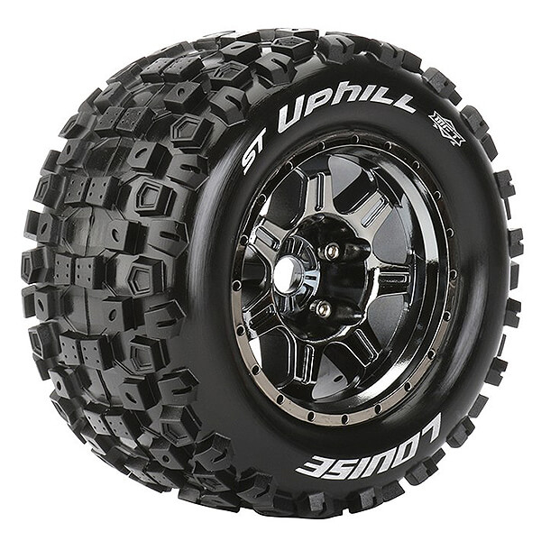 Louise RC ST-Uphill 1:8 Sport 0&quot; Offset Hex 17mm Black Chrome (L-T3326BC)
