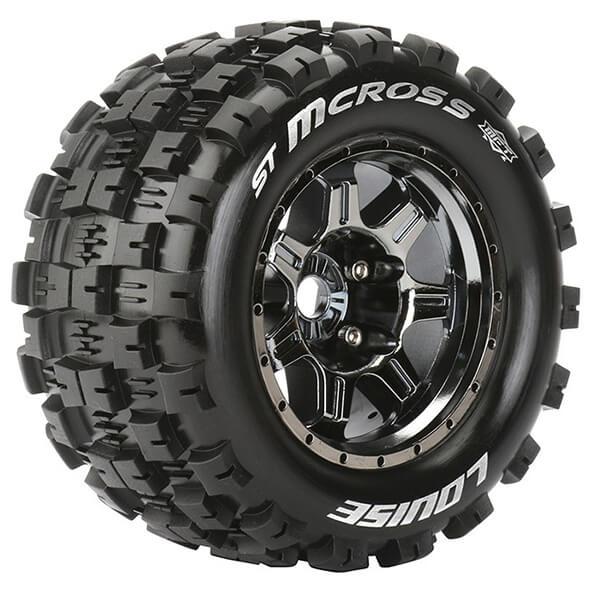 Louise RC ST-MCRoss 1:8 Sport 0&quot; Offset Hex 17mm Black Chrome (L-T3327BC)
