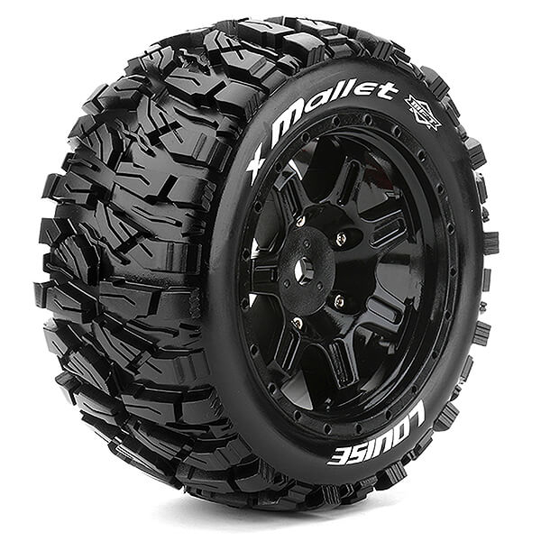 Louise RC X-Mallet Black Xmaxx Mounted 24mm Hex (L-T3350B)
