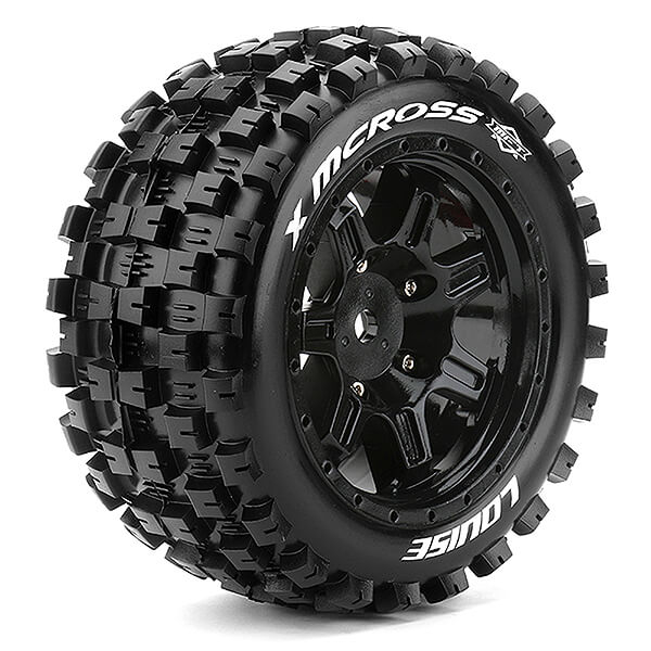 Louise RC X-MCRoss Black Xmaxx Mounted 24mm Hex (L-T3352B)