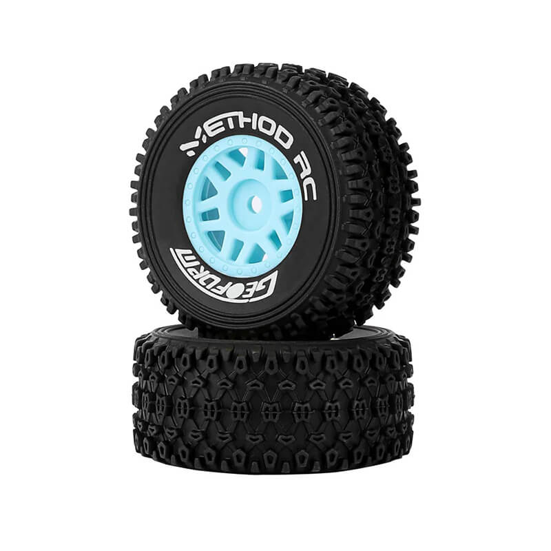 Method Geoform 1/16 SC Tyres On 12mm Hex Blue Wheels (Pr) (MTD0202B)