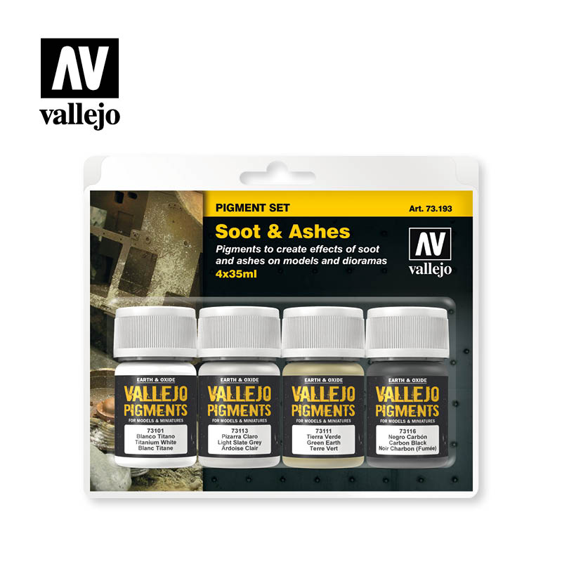 AV Vallejo Pigment Set - Soot &amp; Ashes (VAL73193)