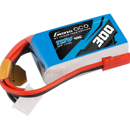 Gens Ace Li-Po 3S 11.1V 300mAh 45C with JST (O-G3S0300-45JST)