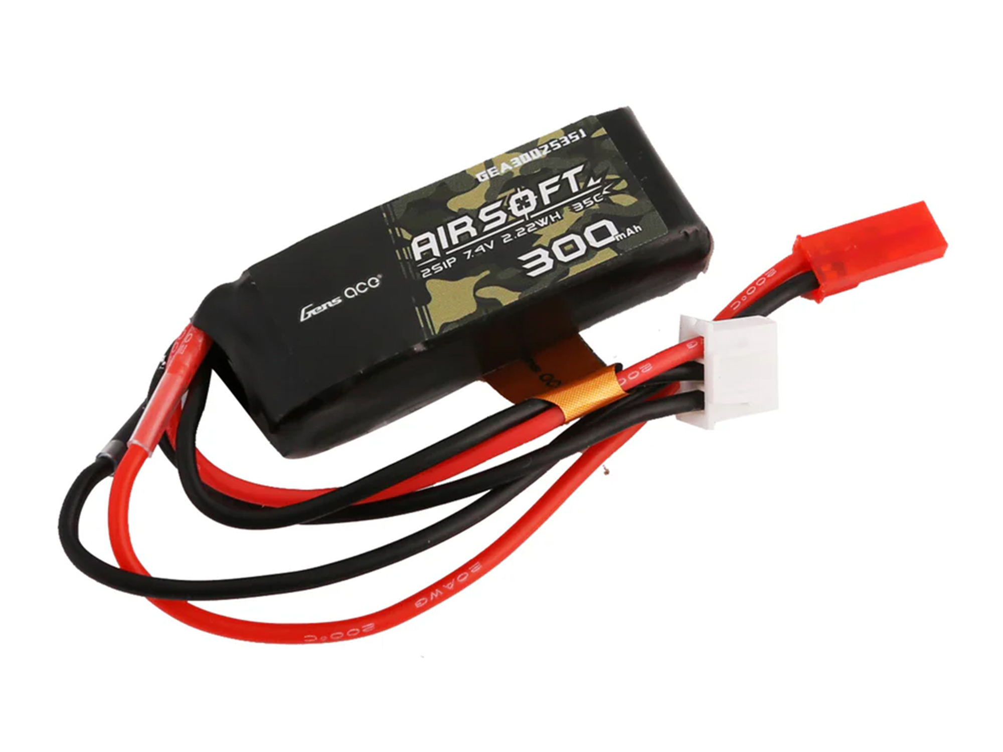 Gens Ace Airsoft 2S 300mAh 35C with JST (HPA Control) (O-GAS3H1500-45D)