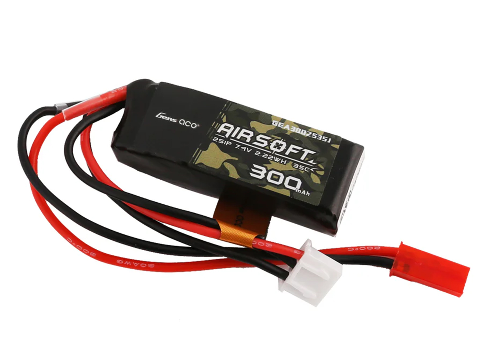 Gens Ace Airsoft 2S 300mAh 35C with JST (HPA Control) (O-GAS3H1500-45D)