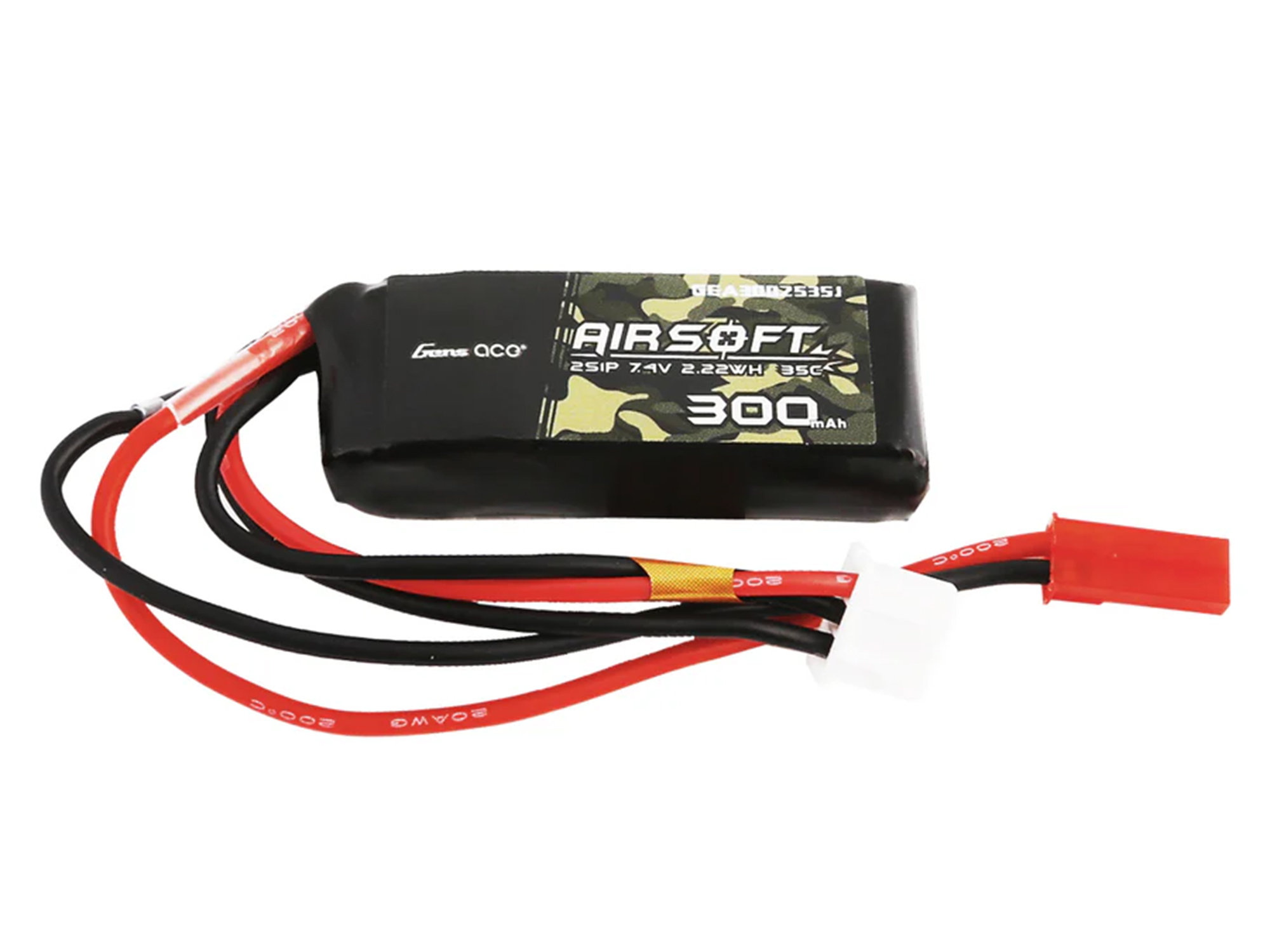 Gens Ace Airsoft 2S 300mAh 35C with JST (HPA Control) (O-GAS3H1500-45D)