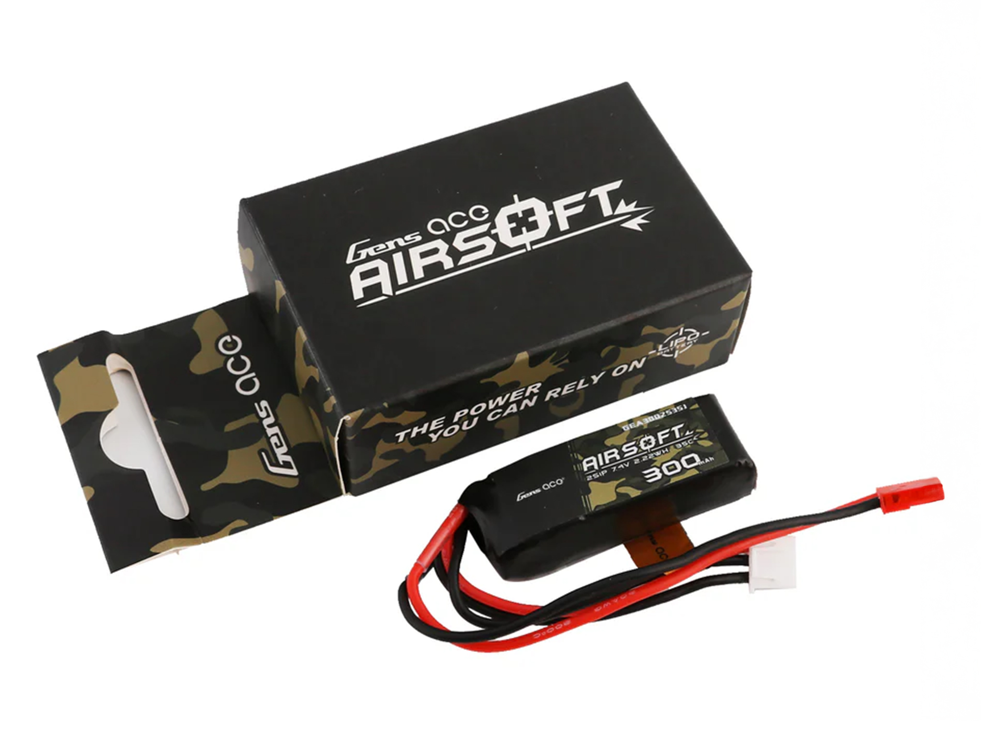 Gens Ace Airsoft 2S 300mAh 35C with JST (HPA Control) (O-GAS3H1500-45D)