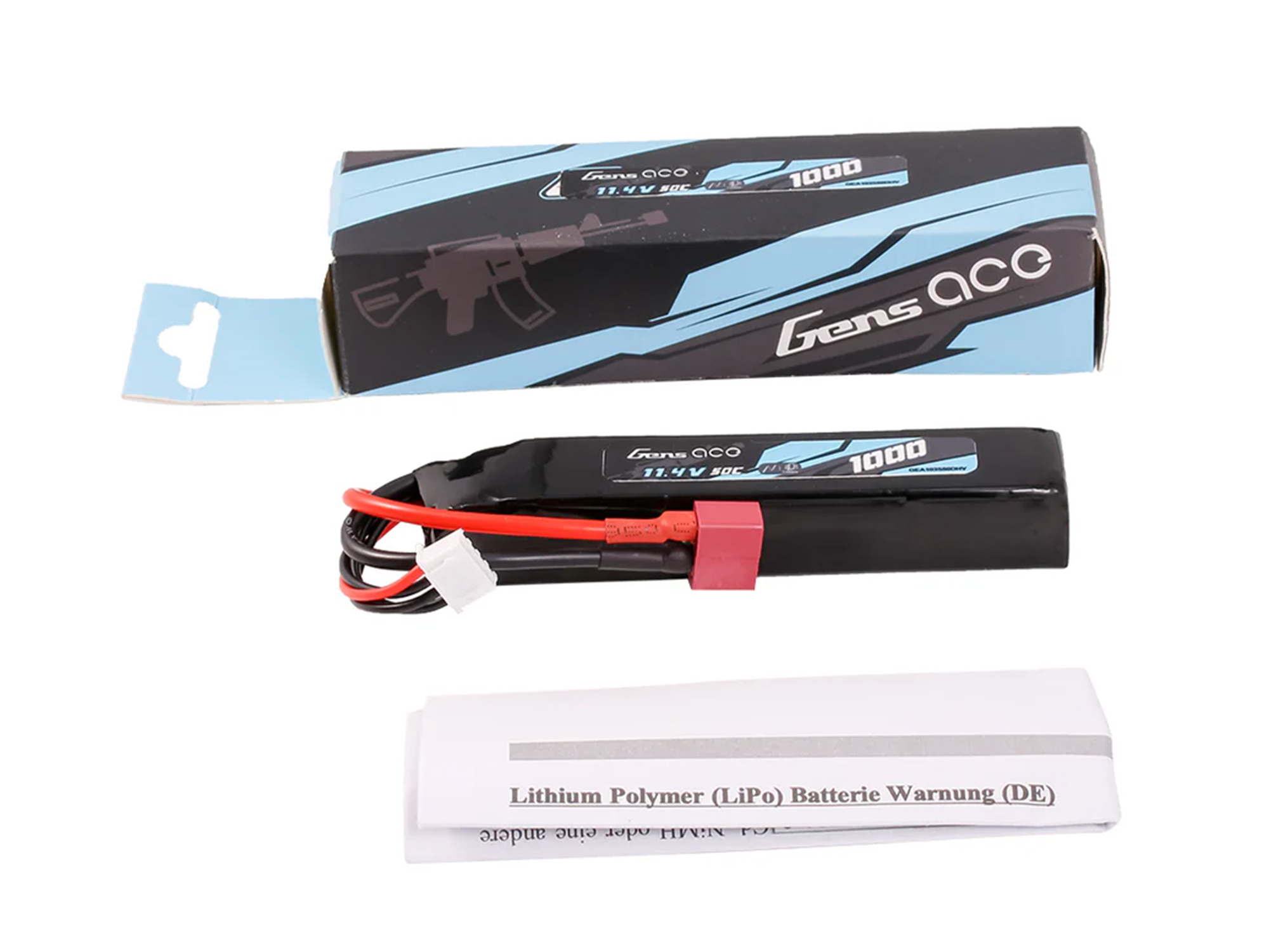 Gens Ace Airsoft 3S HV 1000mAh 50C with Deans (M4/AR Rifles) (O-GAS3H1000-50D)