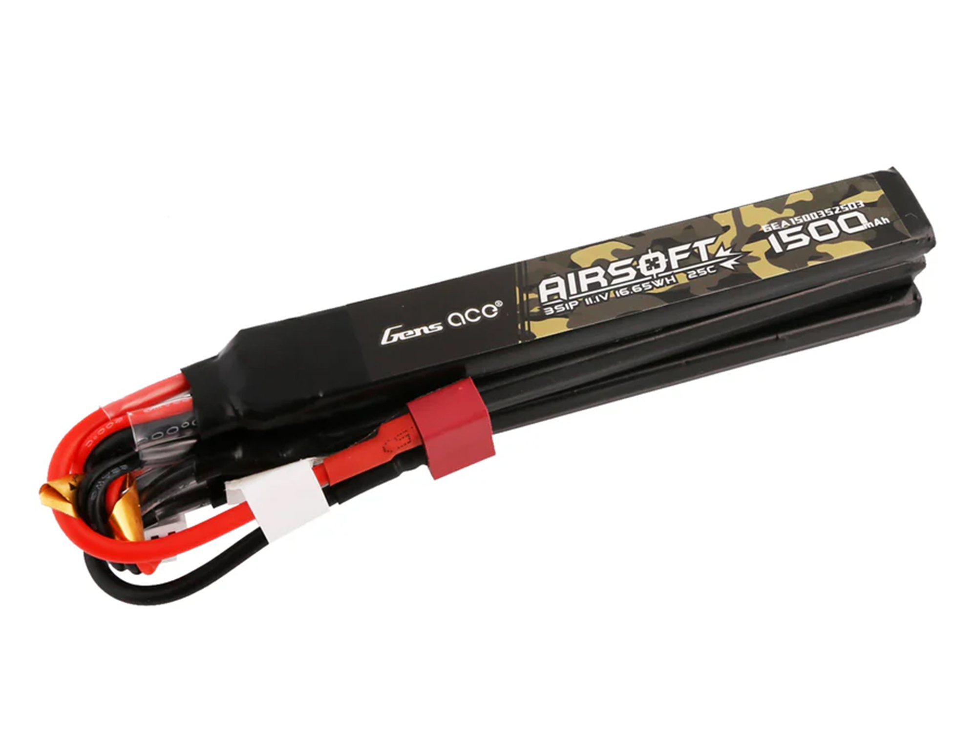 Gens Ace Airsoft 3S 1500mAh 25C with Deans-3X (fit Most AEG) O-GAS3S1500-25D3