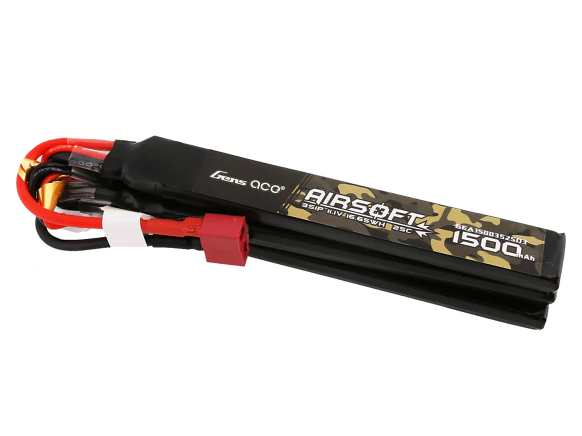 Gens Ace Airsoft 3S 1500mAh 25C with Deans-3X (fit Most AEG) O-GAS3S1500-25D3