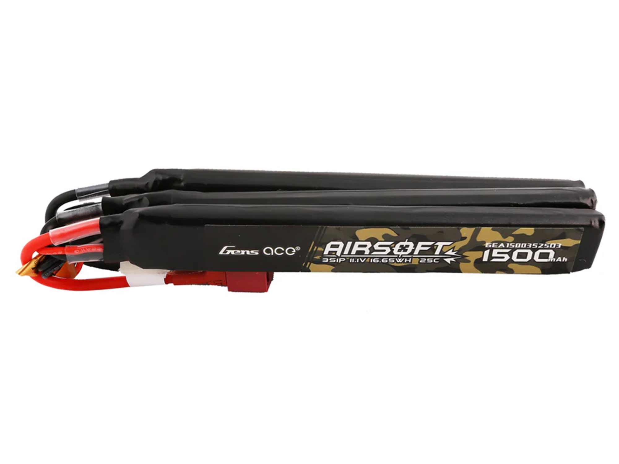Gens Ace Airsoft 3S 1500mAh 25C with Deans-3X (fit Most AEG) O-GAS3S1500-25D3