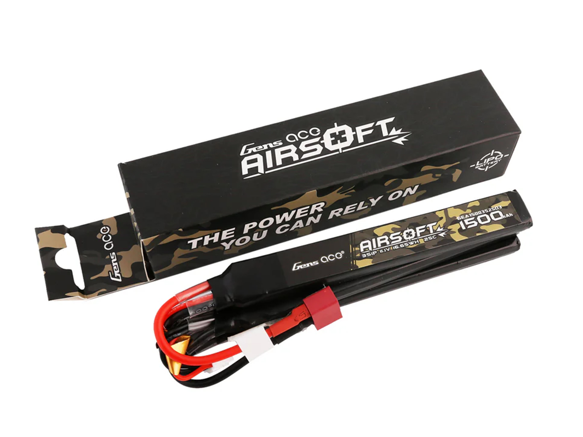Gens Ace Airsoft 3S 1500mAh 25C with Deans-3X (fit Most AEG) O-GAS3S1500-25D3
