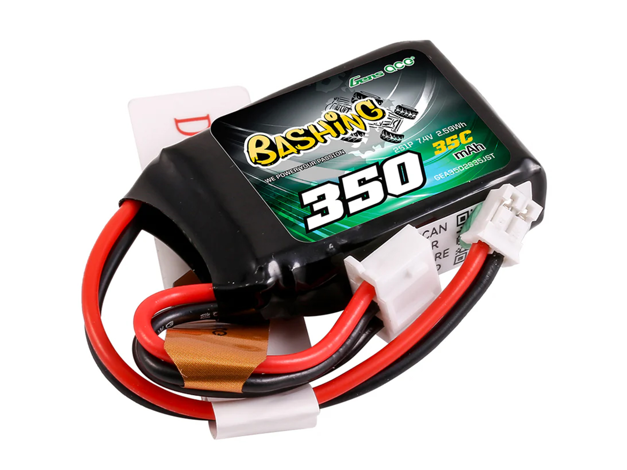 Gens Ace Li-Po 2S 7.4V 350mAh 35C with JST-PH (Losi Micro B/T) (O-GC2S0350-35PH)