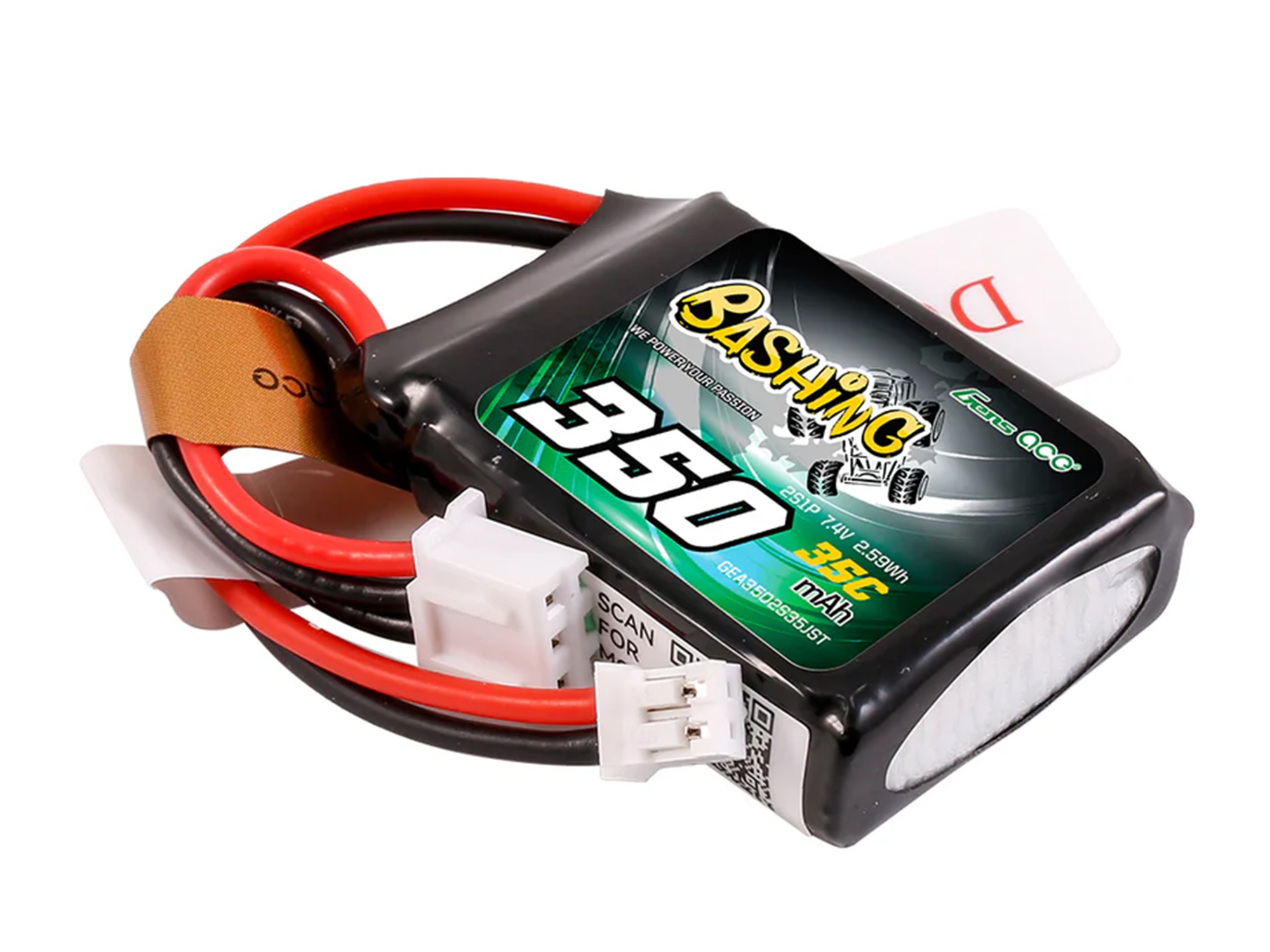 Gens Ace Li-Po 2S 7.4V 350mAh 35C with JST-PH (Losi Micro B/T) (O-GC2S0350-35PH)