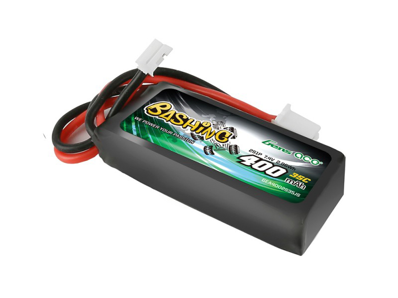Gens Ace Li-Po Car 2S 7.4V 400mAh 35C with JST (SCX24) (SCX24) (O-GC2S400-35JST)