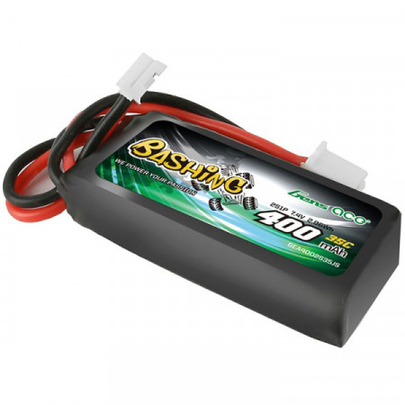 Gens Ace Li-Po Car 2S 7.4V 400mAh 35C with JST (SCX24) (SCX24) (O-GC2S400-35JST)