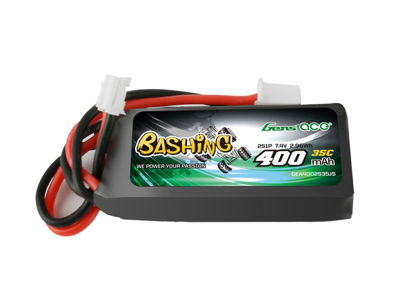 Gens Ace Li-Po Car 2S 7.4V 400mAh 35C with JST (SCX24) (SCX24) (O-GC2S400-35JST)