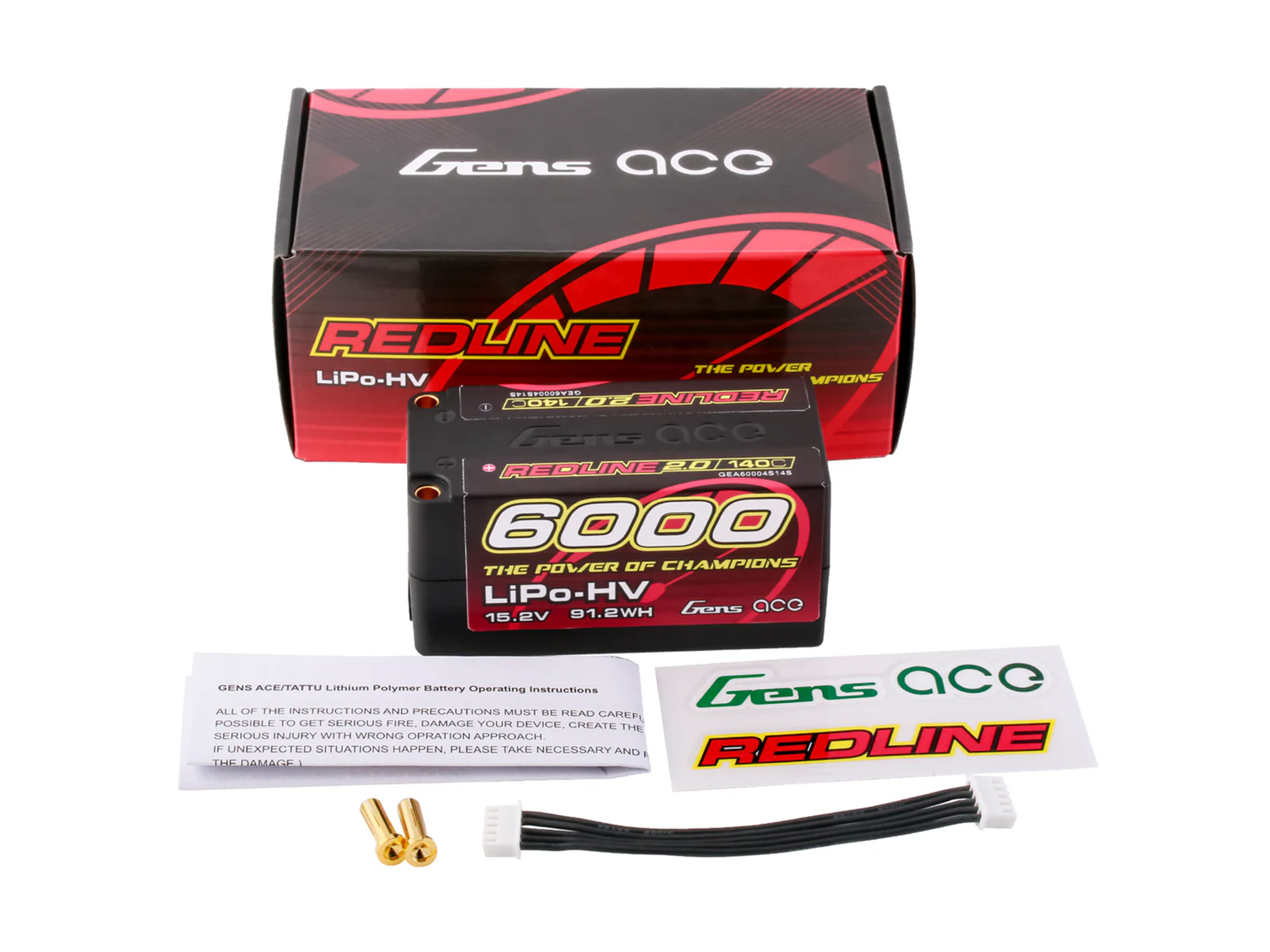 Li-Po HV Car Hard Case 4S2P 15.2V 6000mAh 140C RL2 with 5mm (O-GC4H6000-140G5)