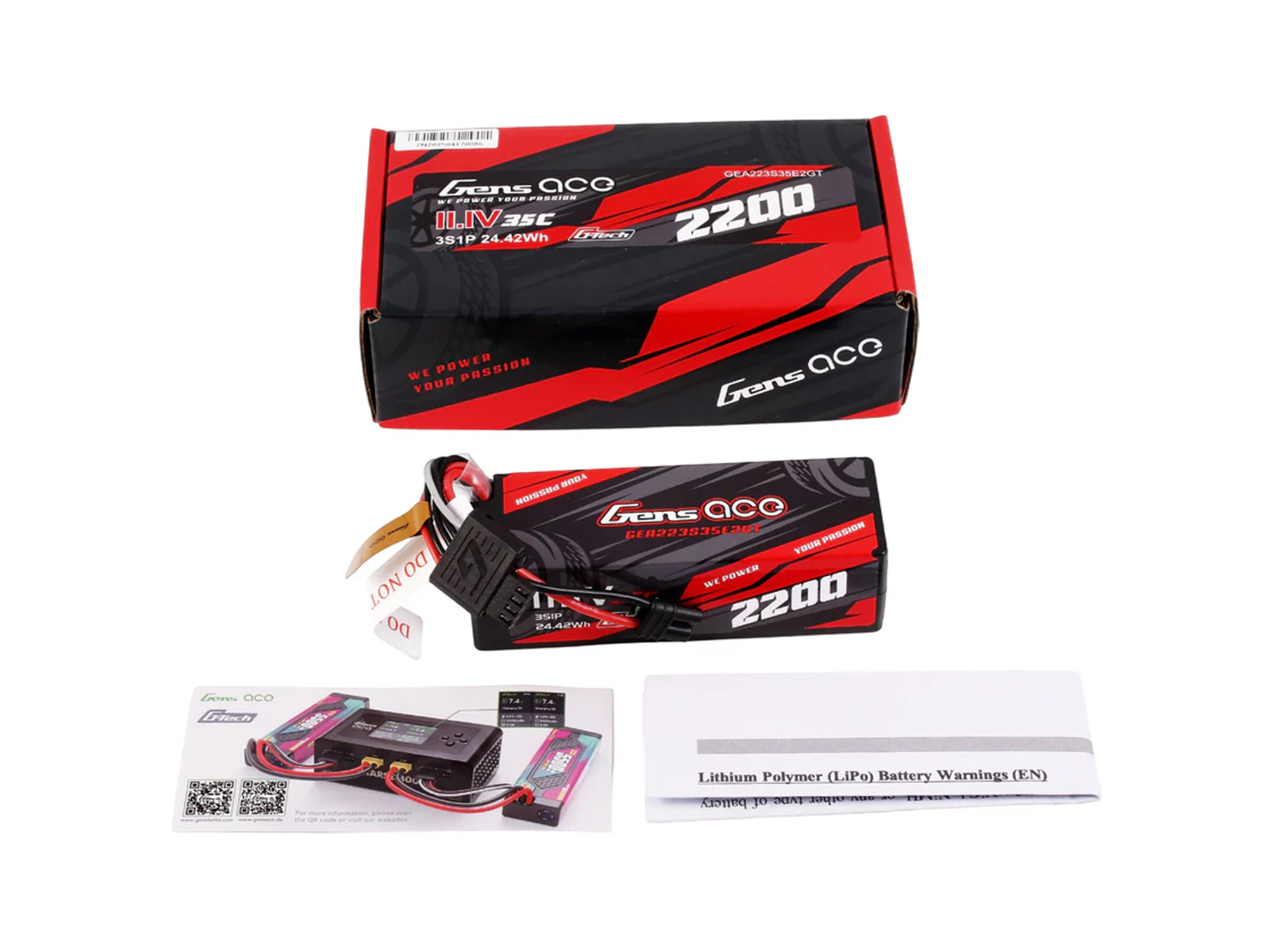 Li-Po G-Tech 3S 11.1V 2200mAh 35C with EC2 (GROM) (O-GTC3S2200-35E2)