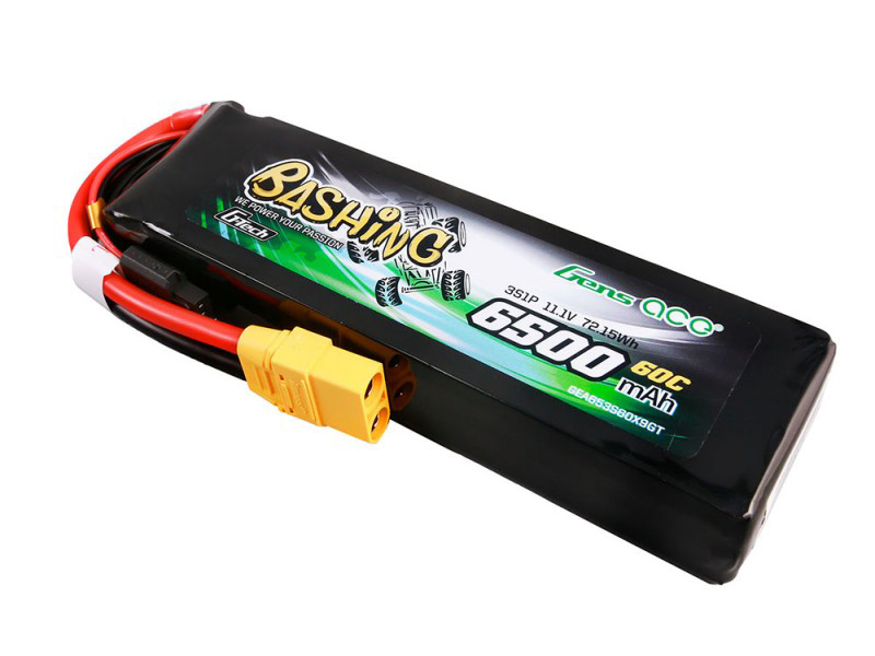 Gens ace Li-Po Car G-Tech 3S 11.1V 6500mAh 60C Bashing with XT90 (O-GTC3S6500-60X9)