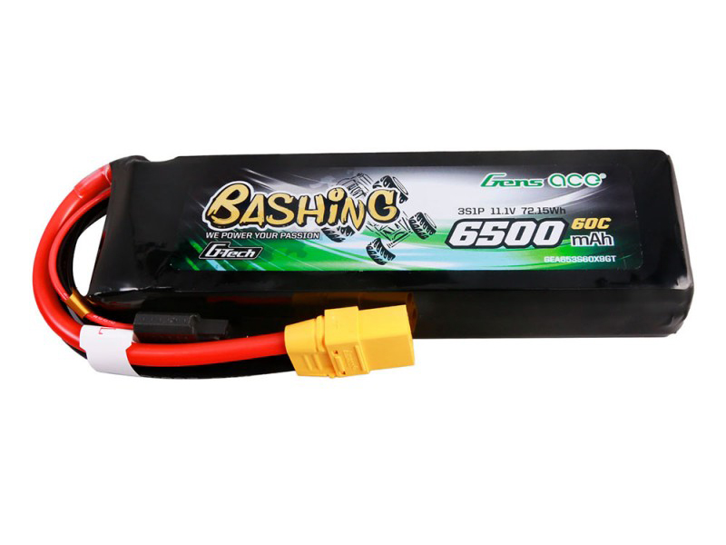 Gens ace Li-Po Car G-Tech 3S 11.1V 6500mAh 60C Bashing with XT90 (O-GTC3S6500-60X9)