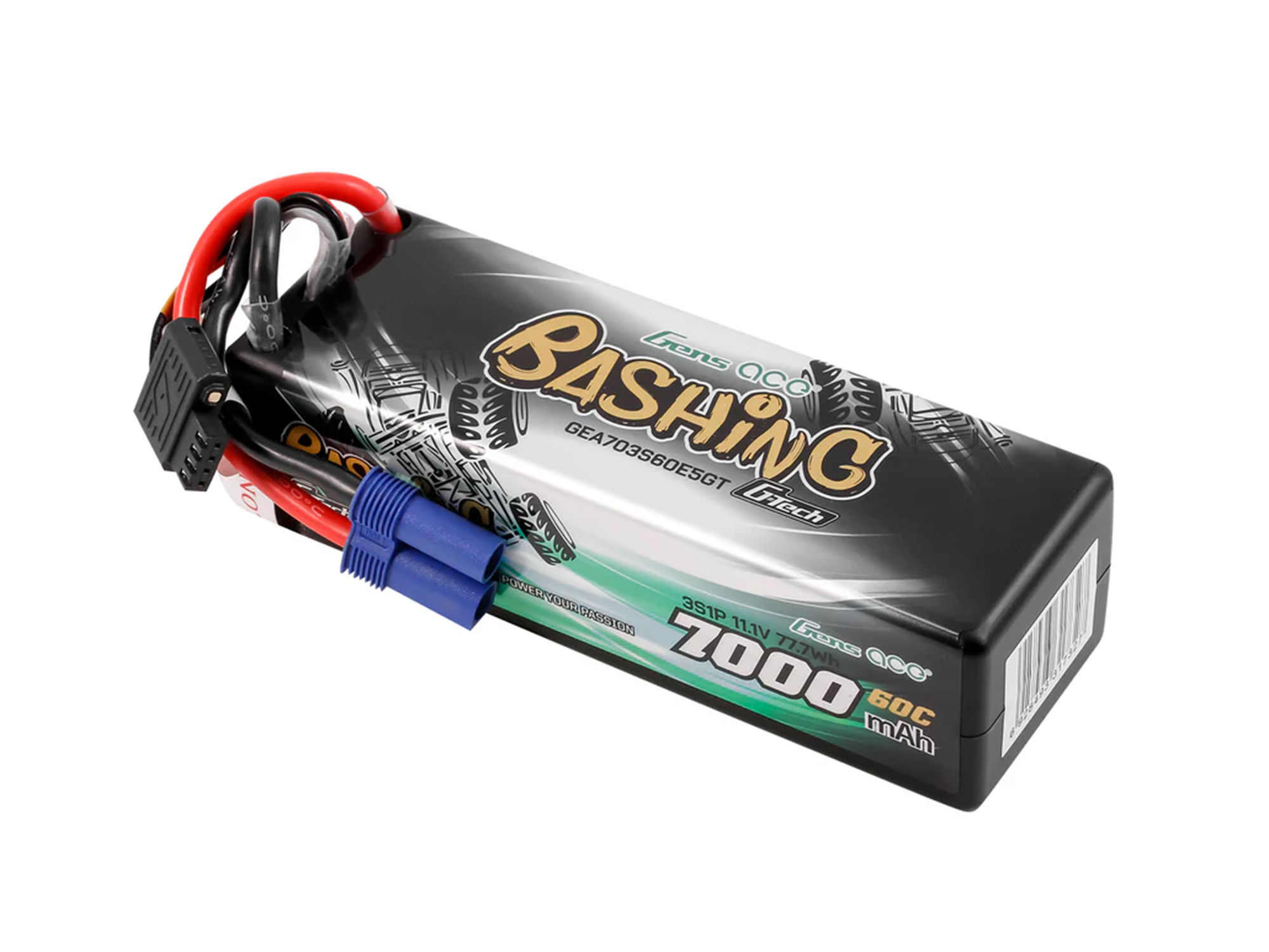 Gens Ace Li-Po Car G-Tech 3S 11.1V 7000mAh 60C Bashing with EC5 (O-GTC3S7000-60E5)