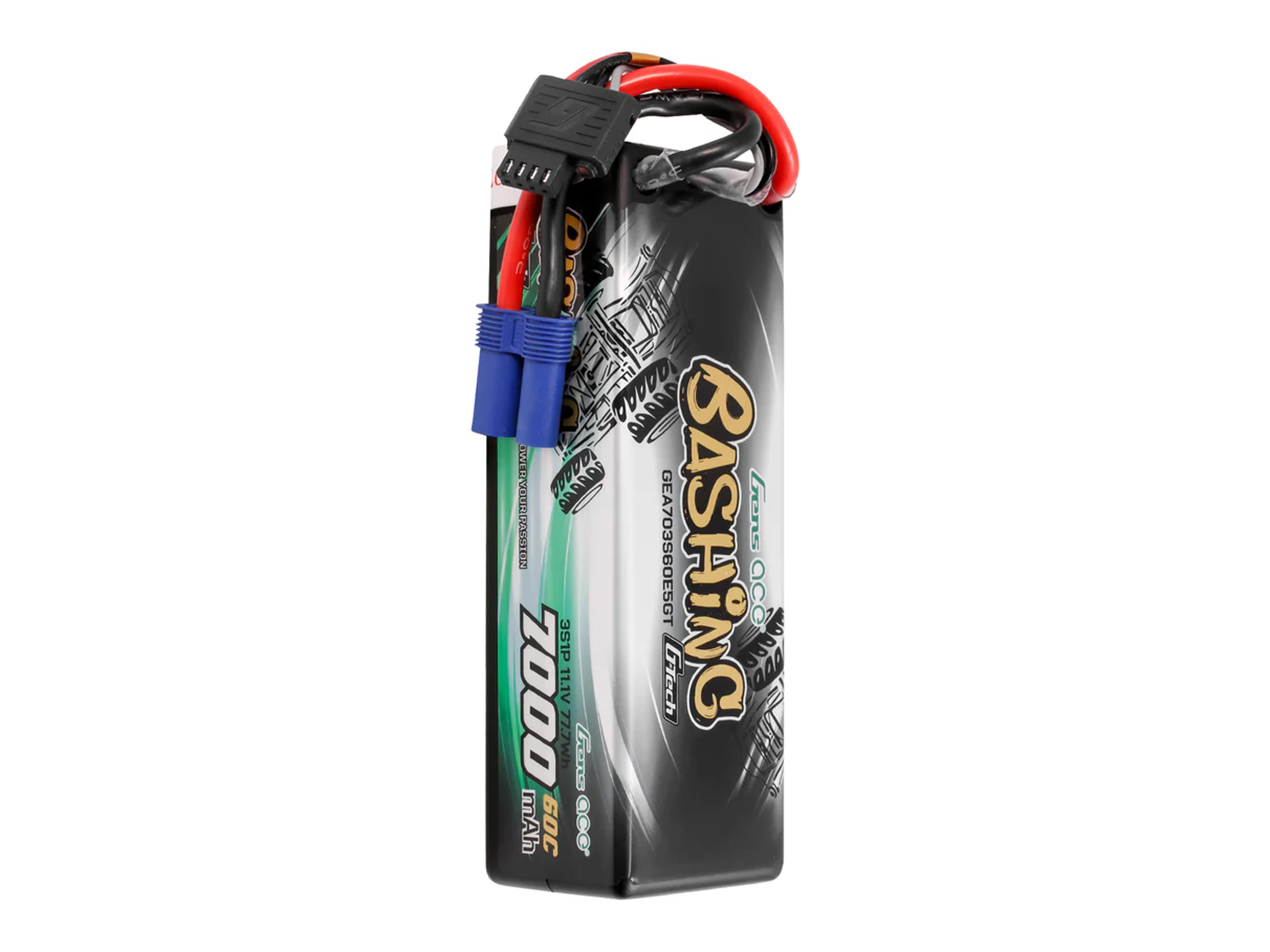Gens Ace Li-Po Car G-Tech 3S 11.1V 7000mAh 60C Bashing with EC5 (O-GTC3S7000-60E5)