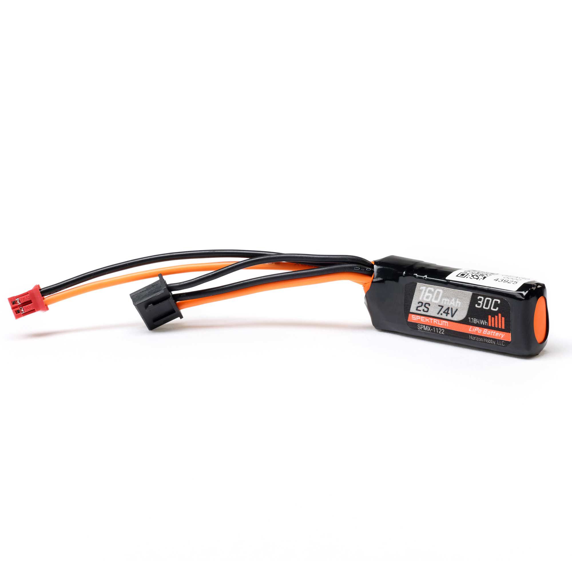 Spektrum 7.4V 160mAh 2S 30C LiPo Battery: PH2.0 For SCX30 (P-SPMX-1122)