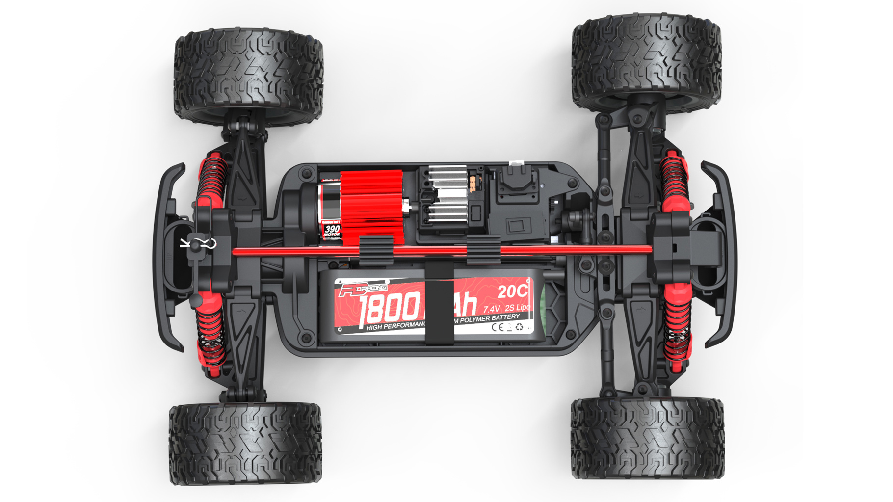 PD Racing 1:16 TK-16 Brushed Truck RTR - Black (PD303T-BLACK)