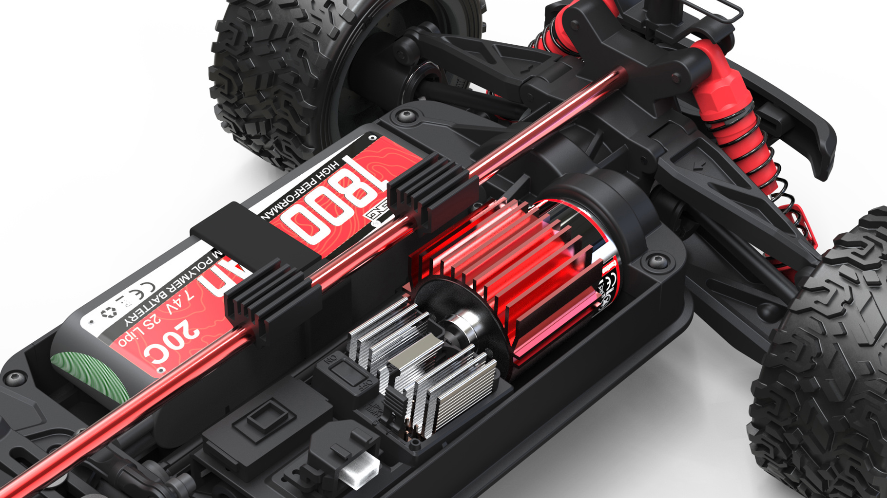 PD Racing 1:16 TR-16II Brushed Truggy RTR - Purple, Pink, White (PD304T-PURPLE)