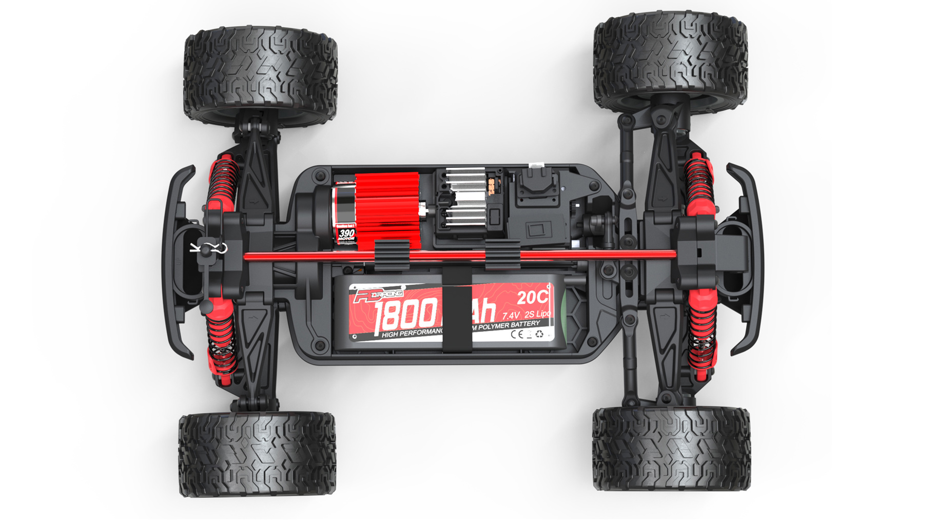 PD Racing 1:16 TR-16II Brushed Truggy RTR - Purple, Pink, White (PD304T-PURPLE)