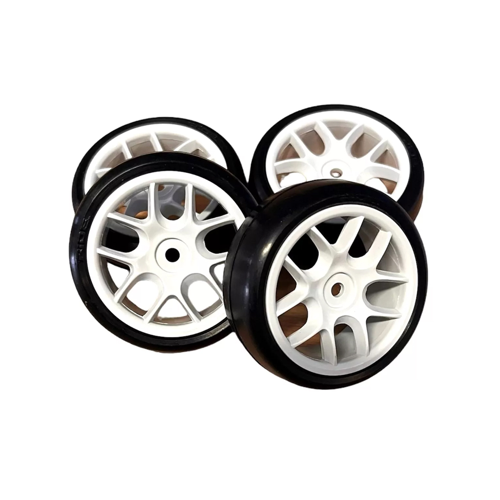 Ride 1:10th Belted TR09 Slick Tyres 10 Spoke - White (RI-36086)