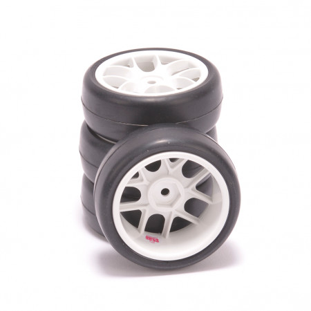 Ride 1/10 Belted TR09 Slick Tyres 10 Spoke - White (RI-36086BRCA26)