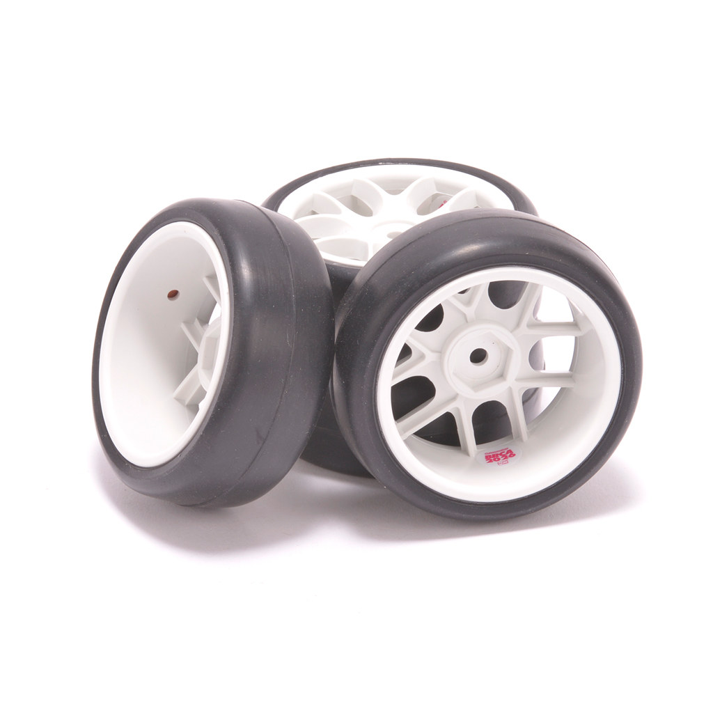 Ride 1/10 Belted TR09 Slick Tyres 10 Spoke - White (RI-36086BRCA26)