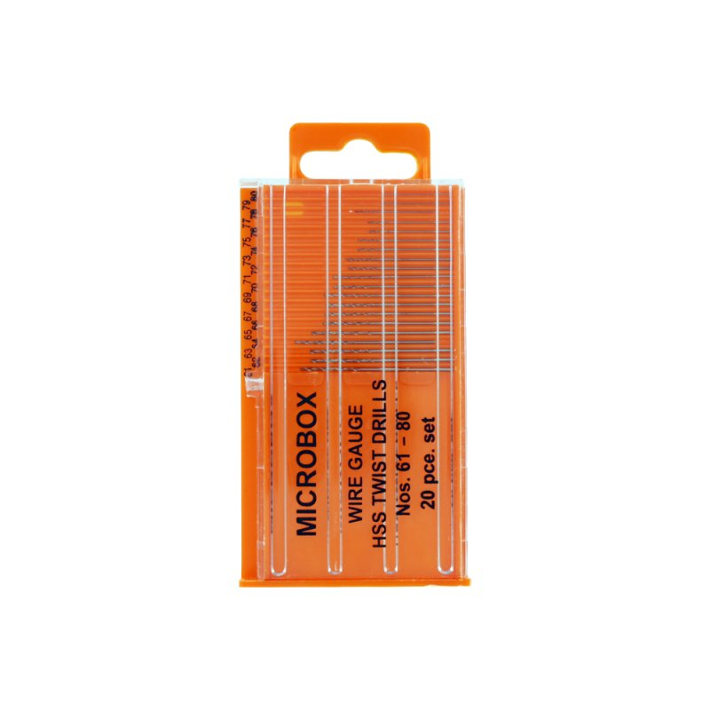 Modelcraft Microbox drill set (20) 61-80 (PDR4004)