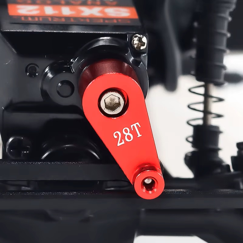 SC Models Axial SCX30 Aluminum 28T Servo Horn - Black  (SCKR0211)