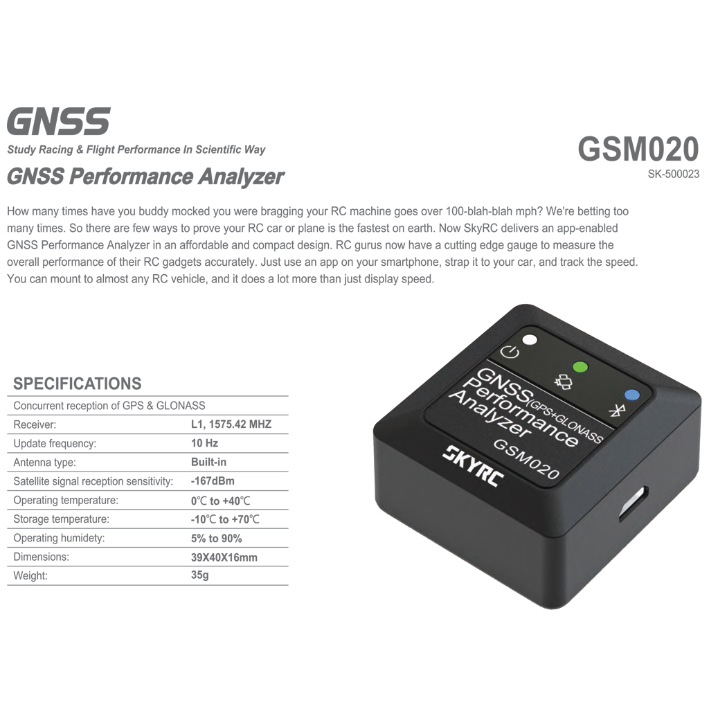 Sky RC GNSS Performance Analyzer GSM020 (SK-500023)
