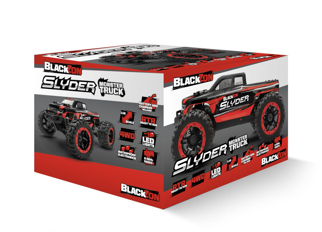 BlackZon Slyder MT 4wd Monster Truck RTR - Red (540098)