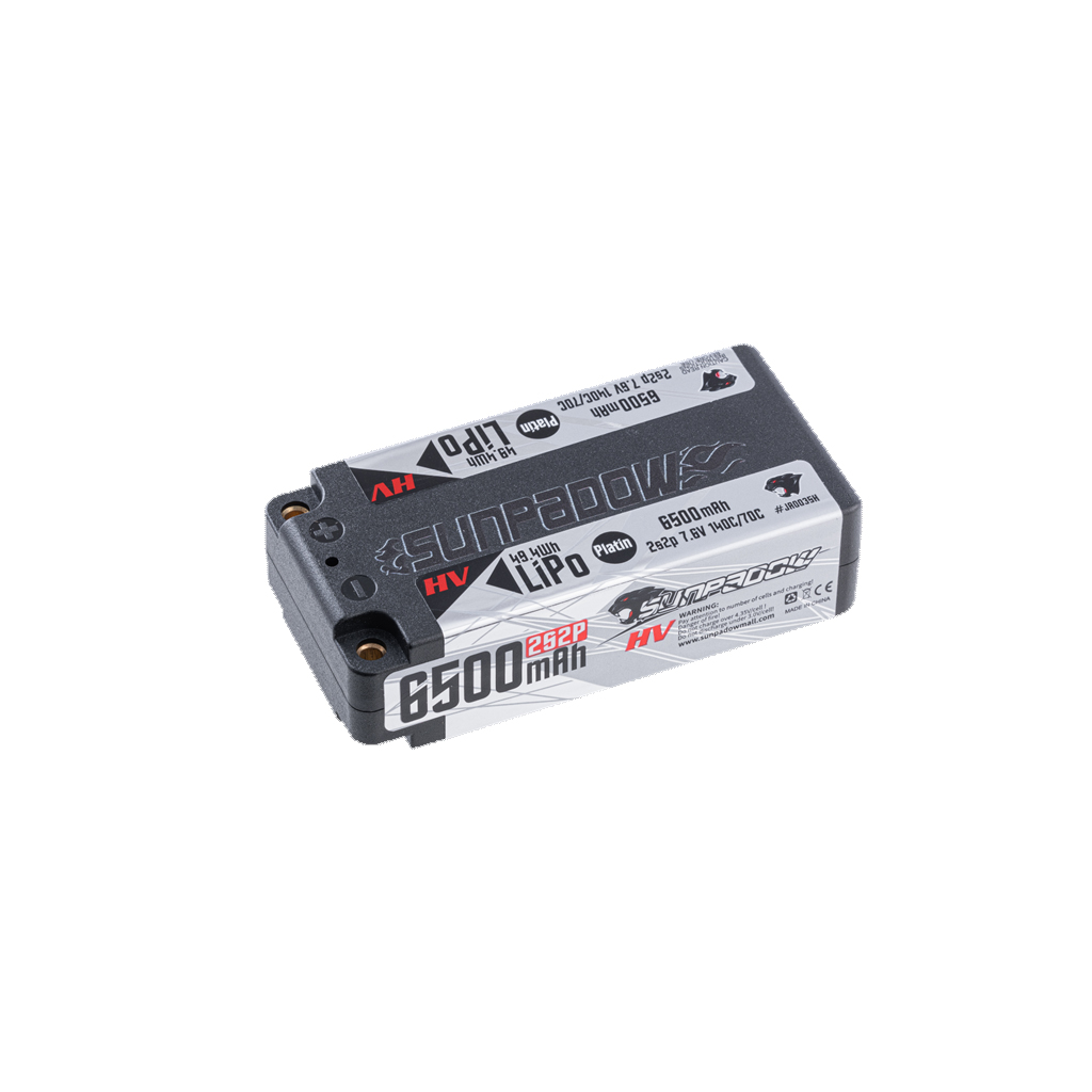 Sunpadow Lipo 6500 2S2P 7.6V 140C Shorty Platin (SUJA0035H)