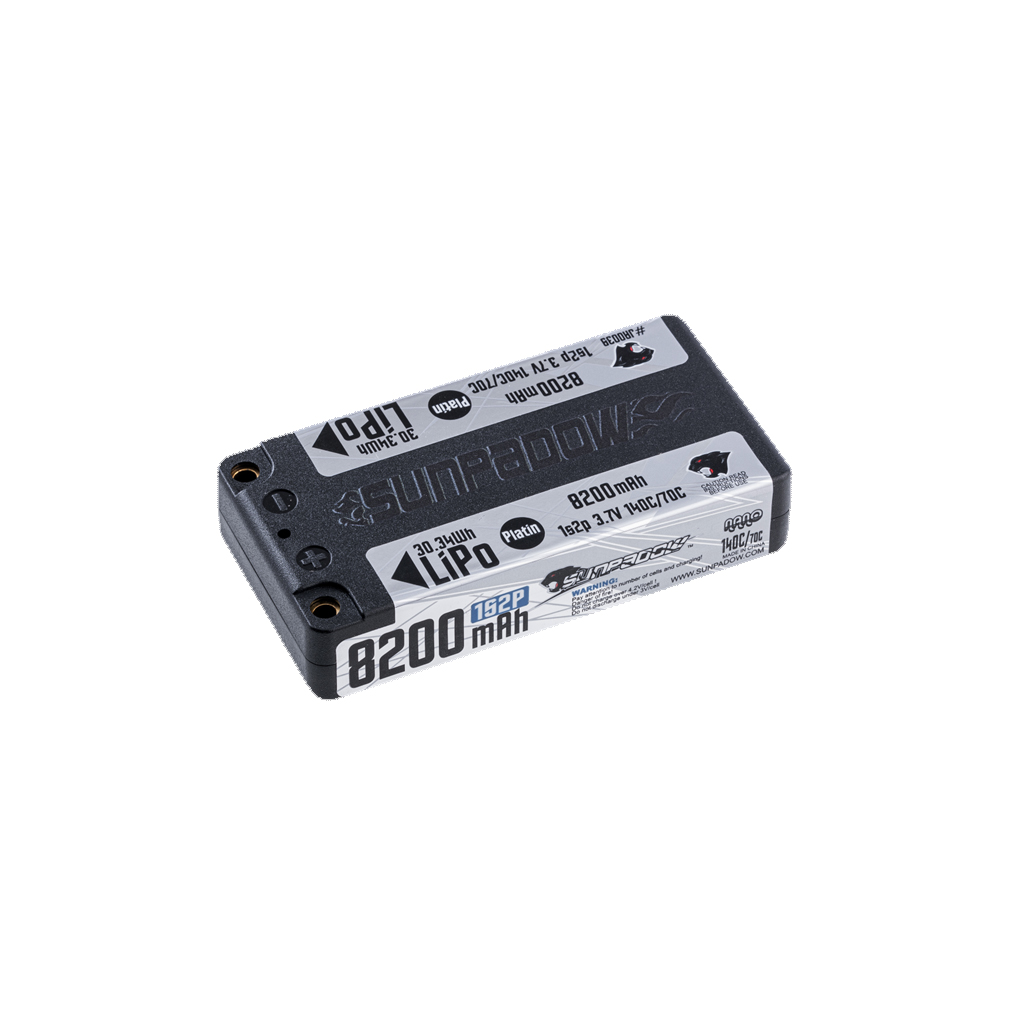 Sunpadow Lipo 8200 1S2P 3.7V 1S 140C Shorty Platin (SUJA0039)